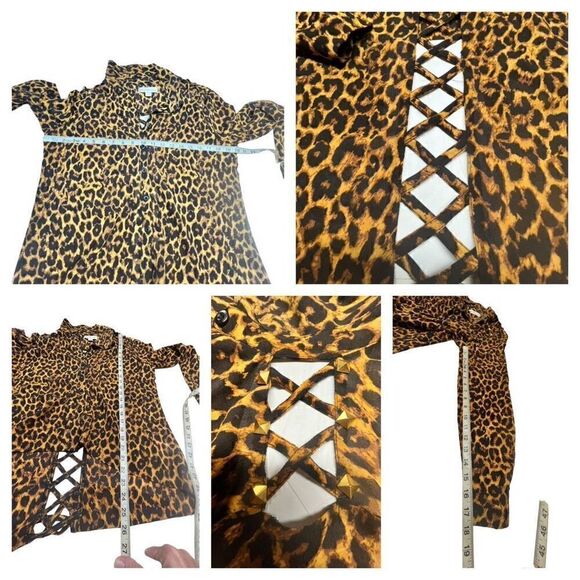 🔥5/20🔥Nicki Minaj Animal Print Blouse * High-Low * Blouse Sz M NWOT - Picture 5 of 11